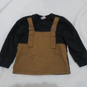 Boys top suede mock suspenders size 4